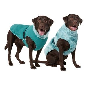 Stylish Teal Two Tone Sherpa Dog Vest